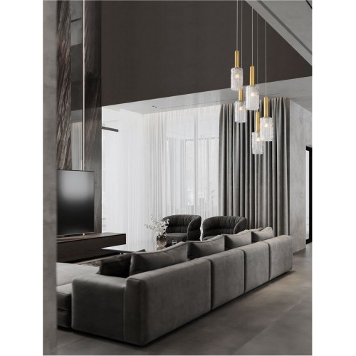 Lustra cu 5 pendule design modern Certa 9009276