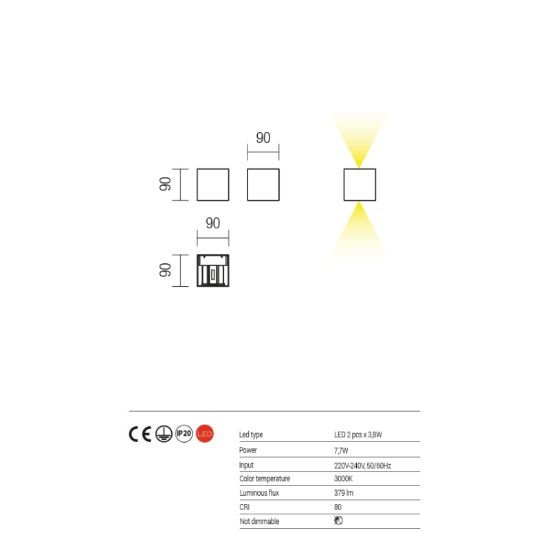 Aplica LED Amplitude pentru interior alb mat 01-1229 Redo