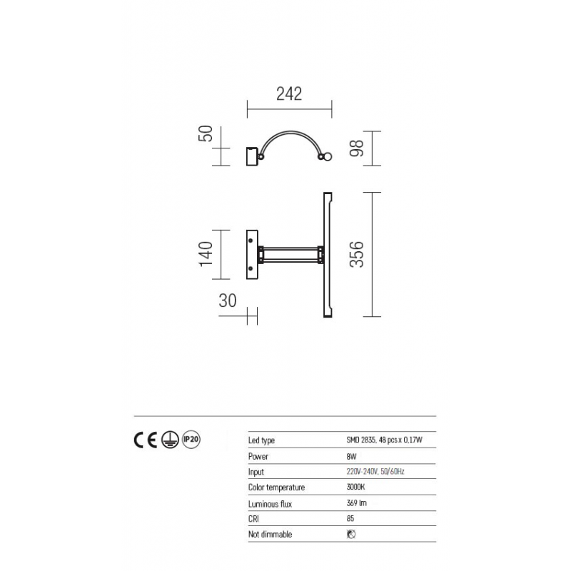 Aplica Ikon echipata LED structura din metal cromat 01-455 Redo