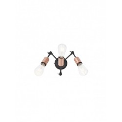 Plafoniera Spider 01-1259, 3 x E27, negru + cupru