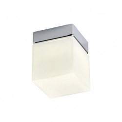 
									Aplica/Plafoniera LED Drip structură din metal cromat cu dispersor din sticlă suflată alb opal 01-1133 Redo