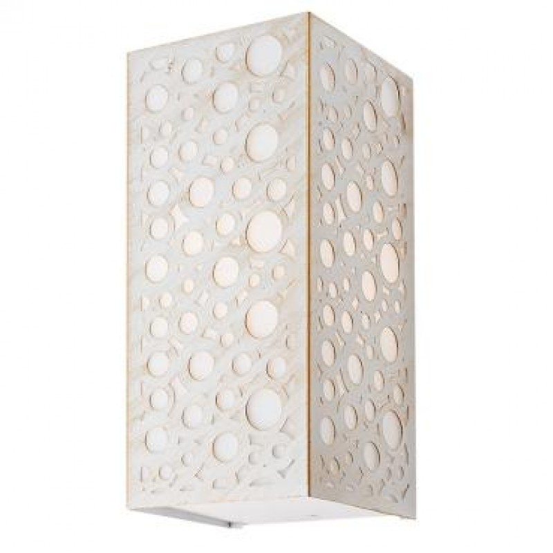 Aplica pentru exterior Dalma 9008, 1 x E27, alb mat cu patina aurie, Smarter