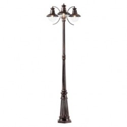 
									Stalp de iluminat exterior Scott 9048, 3 x E27, H 194 cm, negru cu patina cupru, Smarter