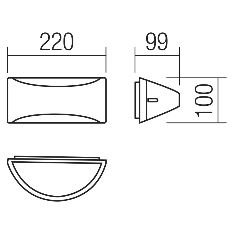Aplica LED Scudo 90191, 10W, lumina calda, IP54, gri inchis + alb, Smarter