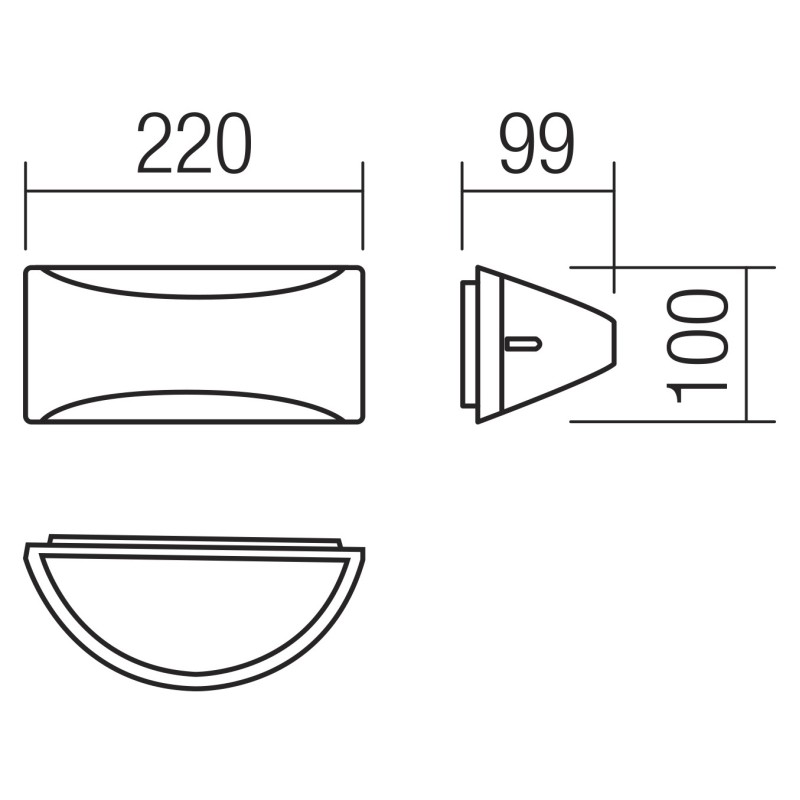 Aplica LED Scudo 90192, 10W, lumina calda, IP54, maro inchis + alb, Smarter