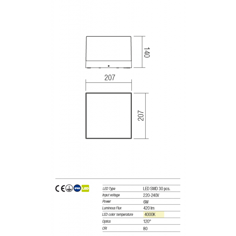 Aplică/Plafonieră Cube pentru exterior LED 9446 Redo Outdoor