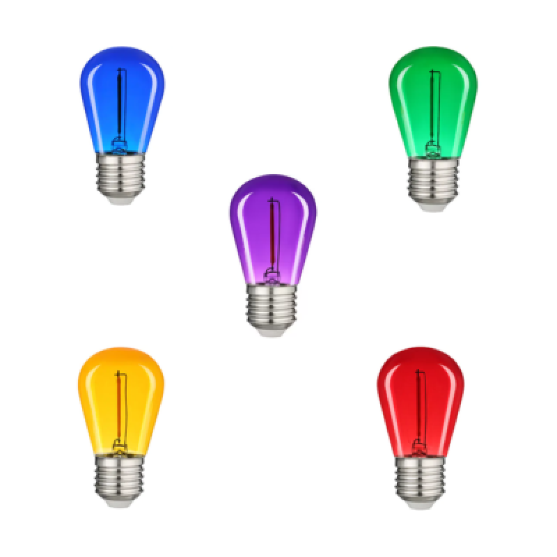 Set 5 becuri colorate decorative Avide LED 1W E27 50 lumeni Multicolor