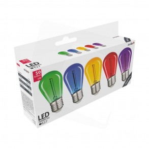 Set 5 becuri colorate decorative Avide LED  0.6w E27 50 lumeni Multicolor