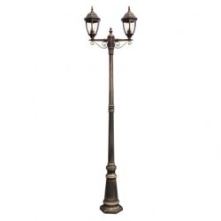 
									Stalp de iluminat ornamental Sevilla 9609, 2 x E27, H 226 cm, negru antic cu patina aur, Smarter