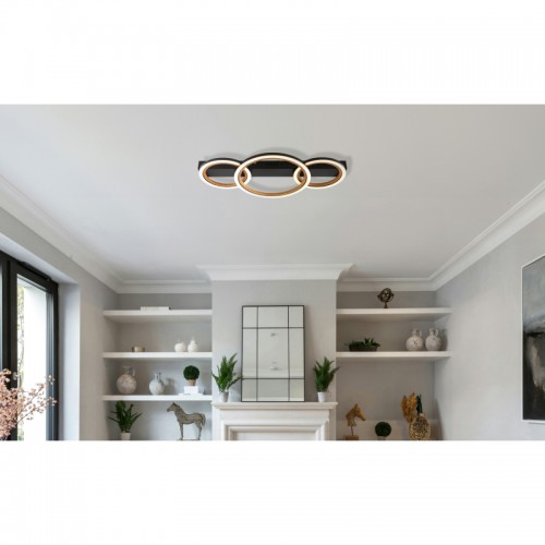 Plafonieră de interior DAKARI I – Art. 67356D1, Globo, Alb/Negru/Maro