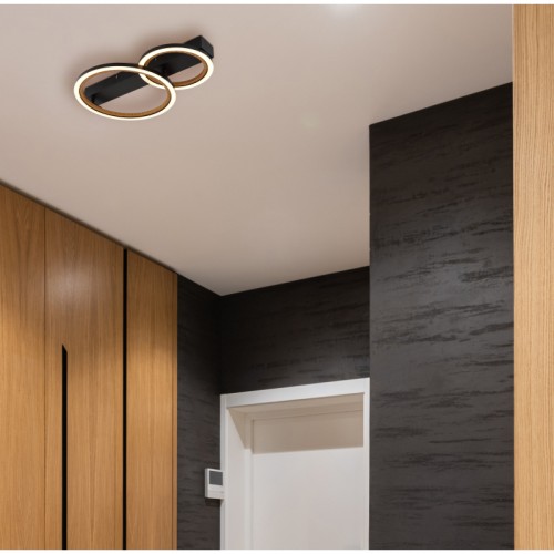 Plafonieră de interior DAKARI I – Art. 67356D2, Globo, Alb/Negru/Maro