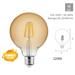 Bec LED Rustic Glob 6W Horoz