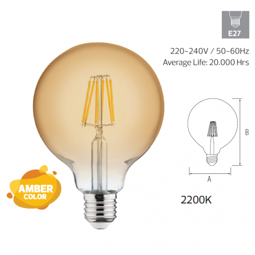 Bec LED Rustic Glob 6W Horoz