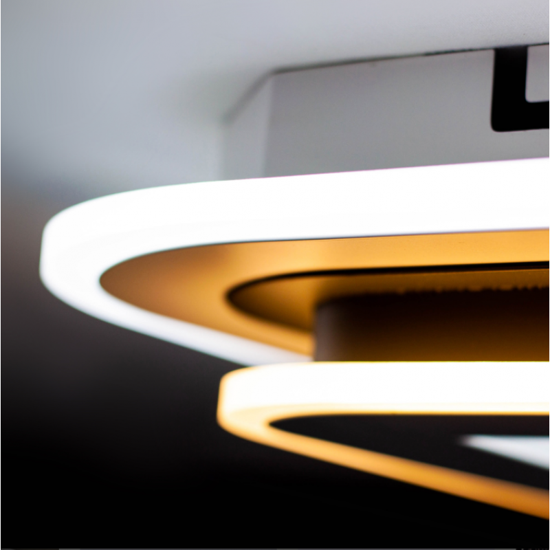 Lustra LED cu telecomanda alb-cafenie Kelektron 0015A