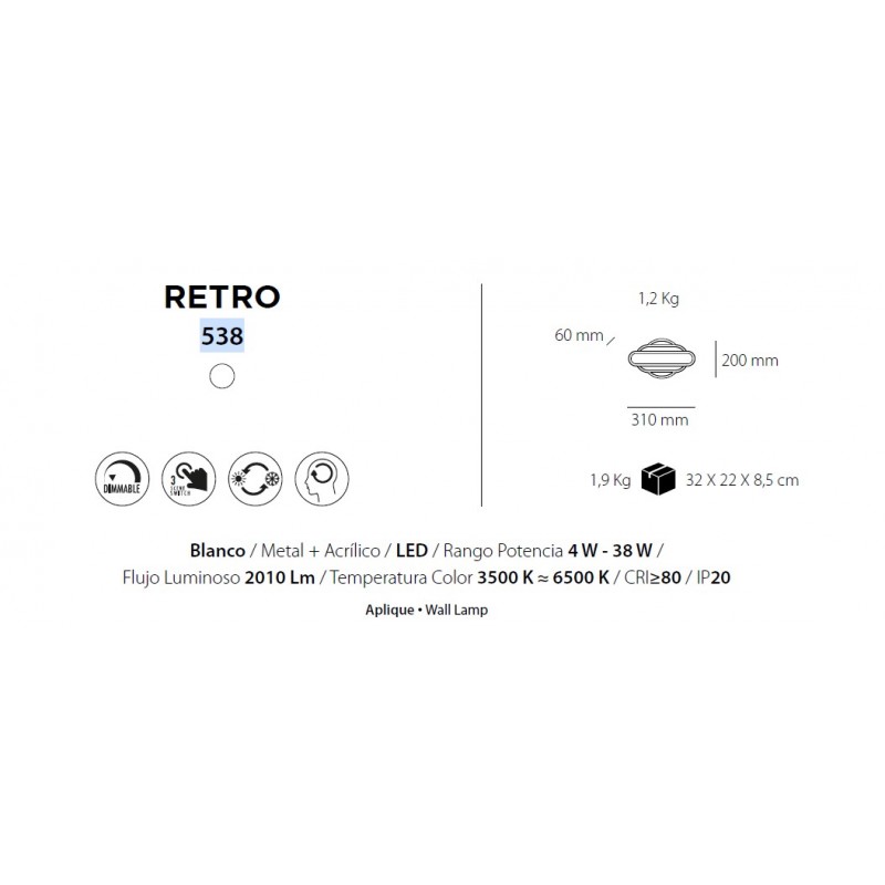Lustra/ Aplica LED Retro 30W alb dimabila Kelektron