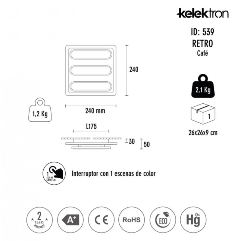Lustra/ Aplica LED Retro 35W cafenie dimabila Kelektron