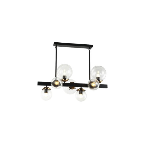 Suspensie HYPERION 7 negru & transparent KLAUSEN URBAN COLLECTION