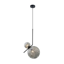 Suspensie JUNO SP2 silver smoke & negru KLAUSEN Timeless Collection