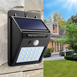 Aplica / Lampa solara LED 20xSMD 3W 6500K 60 lm IP65 cu senzor de amurg incorporat