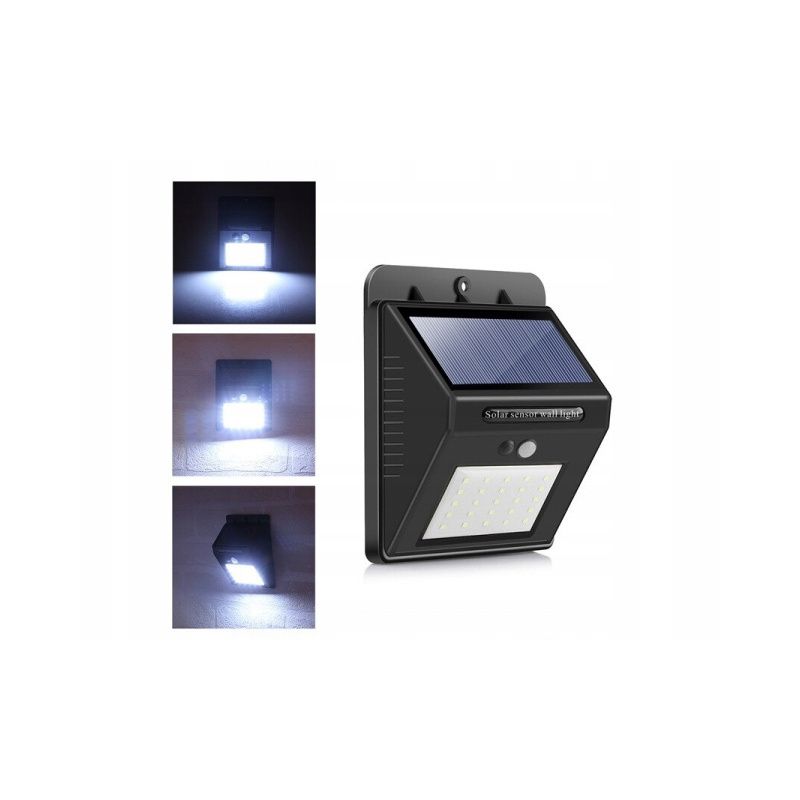 Aplica / Lampa solara LED 20xSMD 3W 6500K 60 lm IP65 cu senzor de amurg incorporat