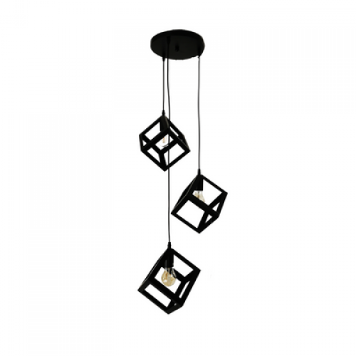 Lustra moderna cuburi negru mat 3XE27 1906