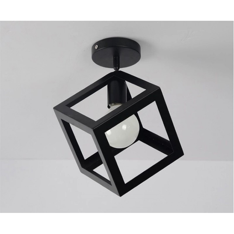 Plafoniera/Aplica moderna cub negru mat 1xE27 3216