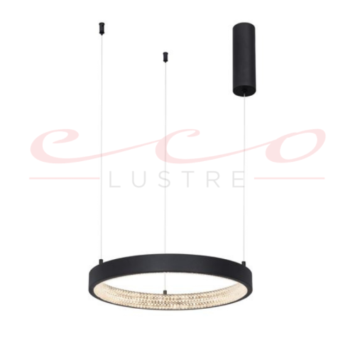 Lustra LED Neagra Cristale Preston 9865140 Novaluce