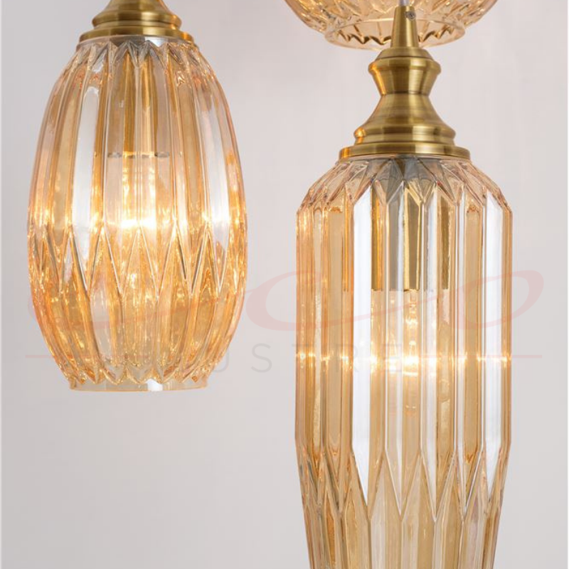 Lustra Vintage din Sticla ZARLEY Champagne 3xE27 9066032 Nova Luce