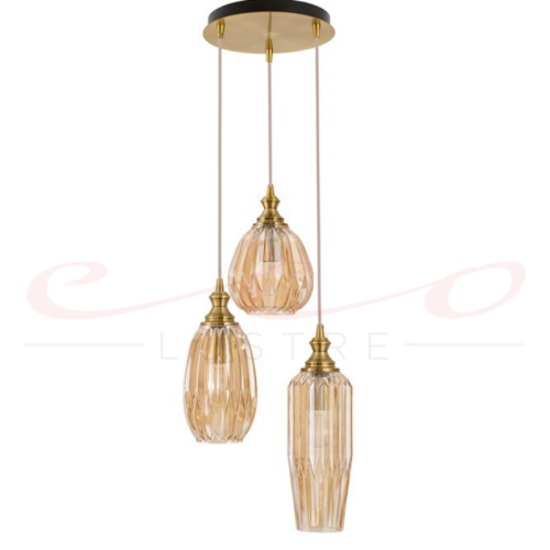 Lustra Vintage din Sticla ZARLEY Champagne 3xE27 9066032 Nova Luce