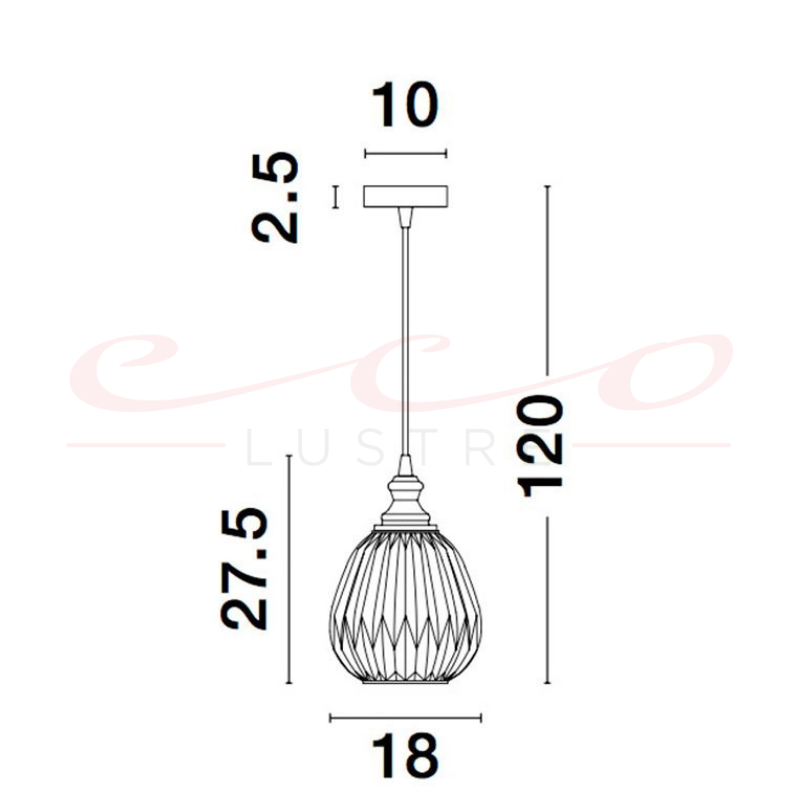 Pendul Vintage din Sticla ZARLEY Champagne 9066102 Nova Luce