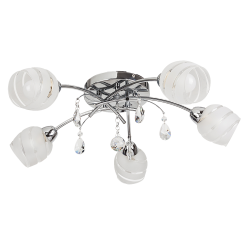 
									Plafoniera Melissa structura din metal cromat si abajururi din sticla alba 2622 Rabalux