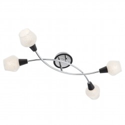 Plafoniera Clovis 04-489, 4 x E14, negru mat, crom, transparent Smarter