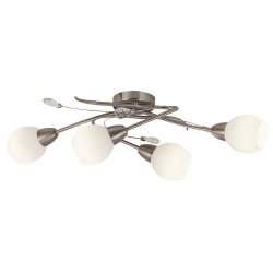 
									Plafoniera structura din metal crom satin si abajururi din sticla EMILY 2620 