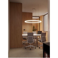 Suspensie Redo Halley, alb, LED CCT, 50W, 4912 lumeni, 2700K/3000K/4000K, D.93 cm, 01-4457