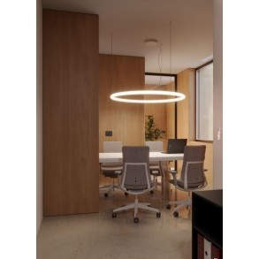 Suspensie Redo Halley, alb, LED CCT, 50W, 4912 lumeni, 2700K/3000K/4000K, D.93 cm, 01-4457