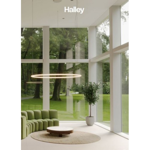 Suspensie Redo Halley, alb, LED CCT, 80W, 8395 lumeni, 2700K/3000K/4000K, D.153 cm, 01-4459