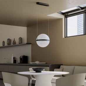 Suspensie Redo Atlas, negru, LED, 34W, 2407 lumeni, alb cald 3000K, D.40 cm, 01-4375