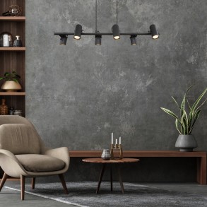 Suspensie Rabalux Maximilian 6x25 W negru 73045
