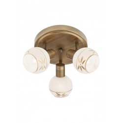 Plafoniera Auris structura din metal alama antica si abajur din sticla 04-451 Smarter