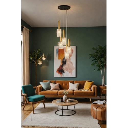 Lustra cu 5 pendule design modern Certa 9009276