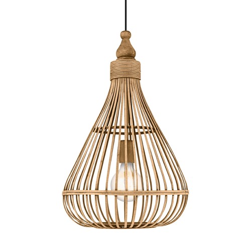 Lustra lemn Amsfield 49772, 1 x E27, negru + natur, vintage