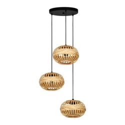 Lustra lemn Amsfield 43864, 1 x E27, negru + natur, vintage