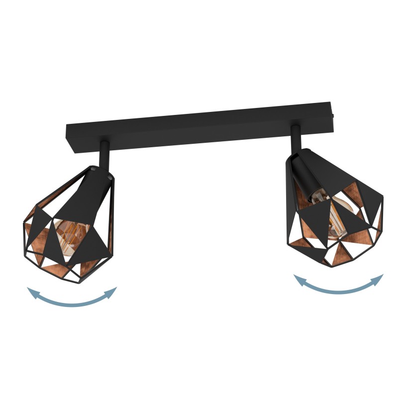 Aplica pentru tavan negru-wenge Carlton 43716 Eglo