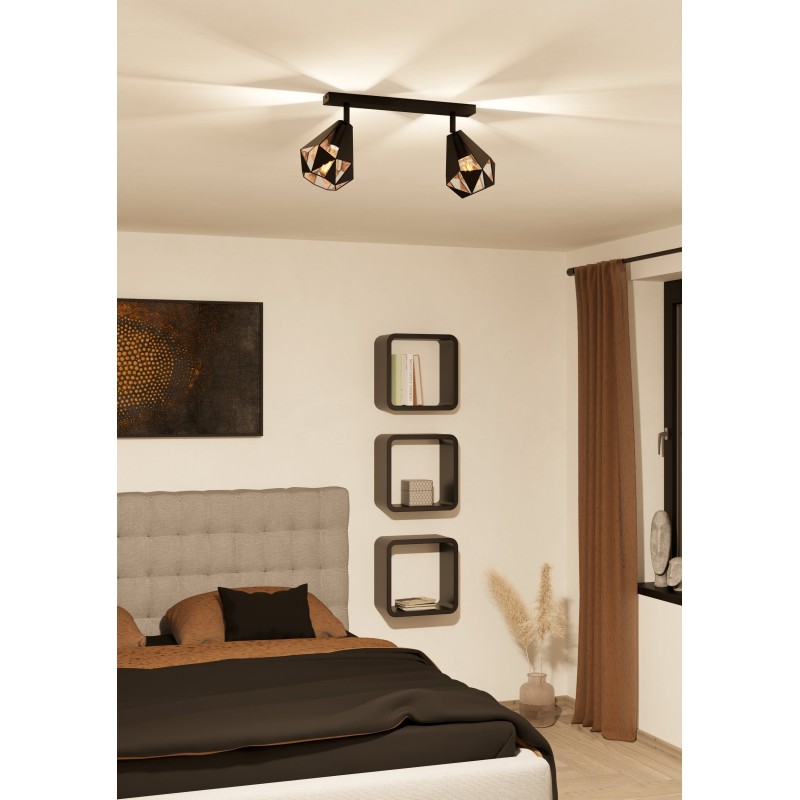 Aplica pentru tavan negru-wenge Carlton 43716 Eglo