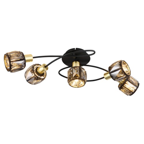 Plafoniera Indiana cu structura metalica finisaj bronz si abajur din sticla 54357-5 Globo