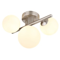 Aplica din metal RIHA nichel mat, sticlă alb 56140-3W Globo