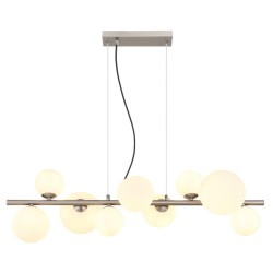 Suspensie din metal RIHA nichel mat, sticlă alb 56140-13H Globo
