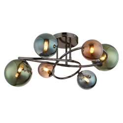 Plafoniera RIHA metal  gri mat sticla bronz, verde, petrol 56142-6D Globo
