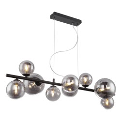 suspensie metal negru sticla fumurie 56133-9H RIHA