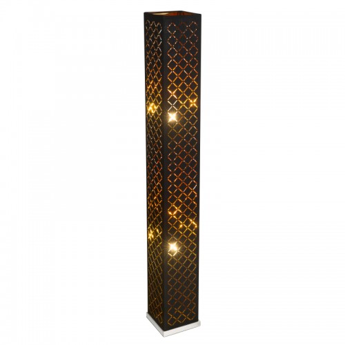 Lampadar nichel mat textil negru auriu metalizat 15229S2 CLARKE
